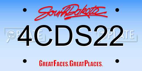 4CDS22 South Dakota License Plate
