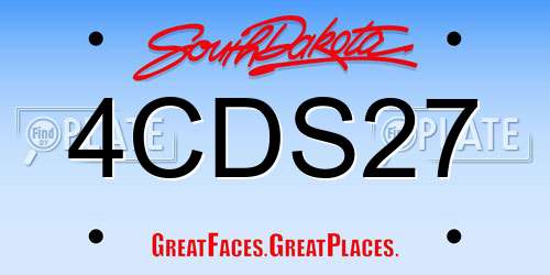 4CDS27 South Dakota License Plate