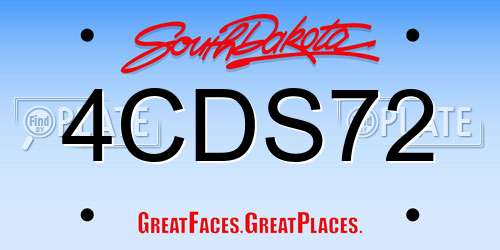 4CDS72 South Dakota License Plate