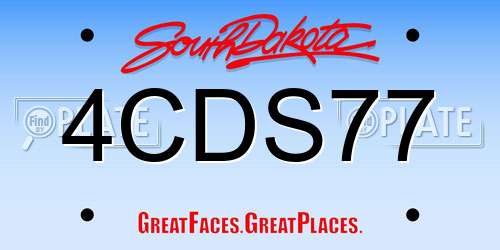 4CDS77 South Dakota License Plate