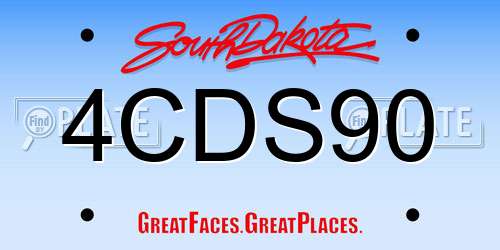 4CDS90 South Dakota License Plate