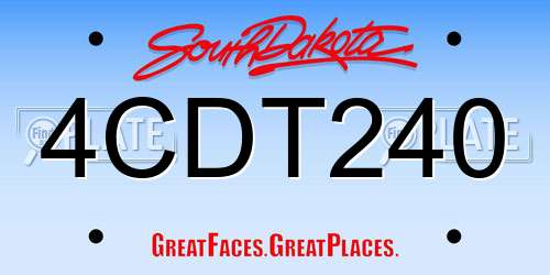 4CDT240 South Dakota License Plate