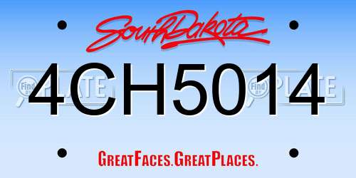 4CH5014 South Dakota License Plate