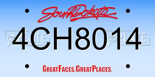 4CH8014 South Dakota License Plate
