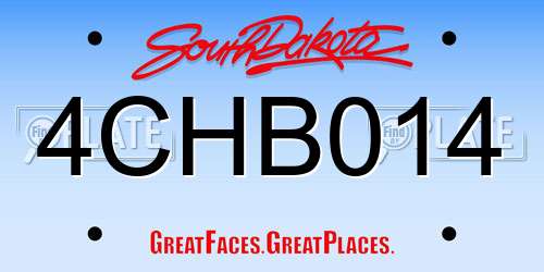 4CHB014 South Dakota License Plate