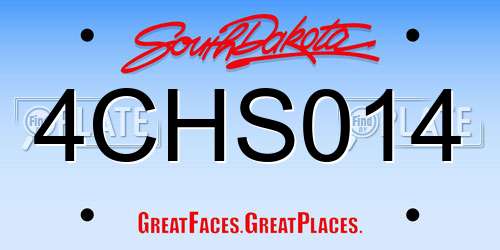 4CHS014 South Dakota License Plate