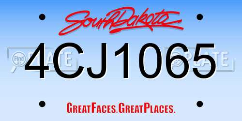 4CJ1065 South Dakota License Plate