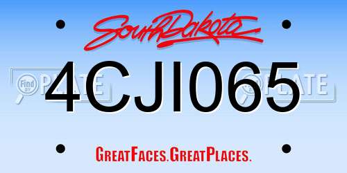 4CJI065 South Dakota License Plate