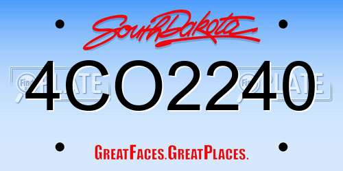 4CO2240 South Dakota License Plate