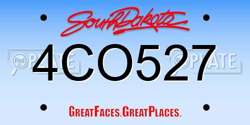 4CO527 South Dakota License Plate