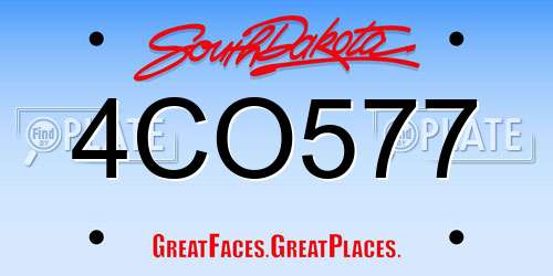 4CO577 South Dakota License Plate
