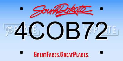 4COB72 South Dakota License Plate