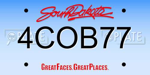 4COB77 South Dakota License Plate