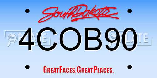 4COB90 South Dakota License Plate