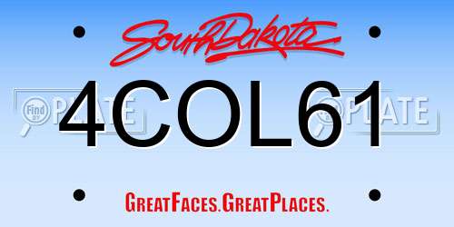 4COL61 South Dakota License Plate