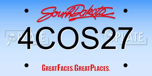 4COS27 South Dakota License Plate