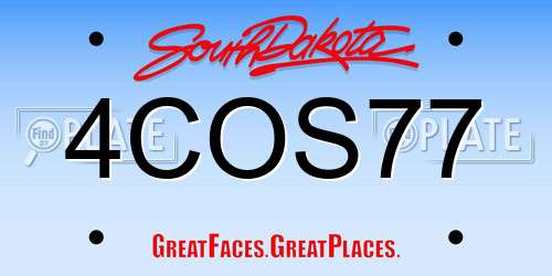 4COS77 South Dakota License Plate