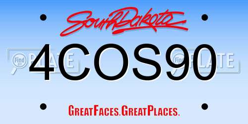 4COS90 South Dakota License Plate