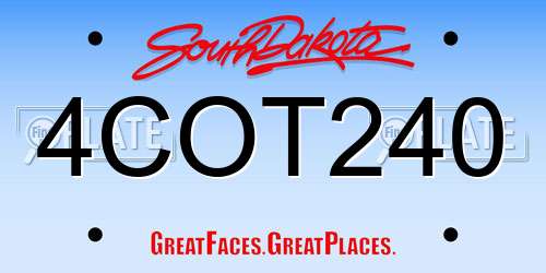 4COT240 South Dakota License Plate