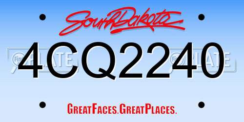 4CQ2240 South Dakota License Plate