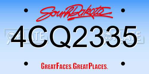 4CQ2335 South Dakota License Plate