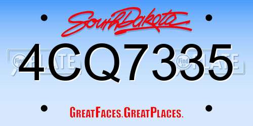 4CQ7335 South Dakota License Plate