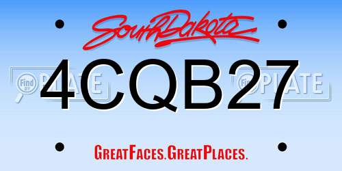 4CQB27 South Dakota License Plate