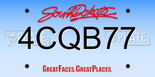 4CQB77 South Dakota License Plate