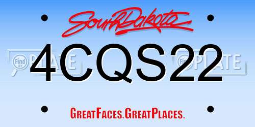 4CQS22 South Dakota License Plate