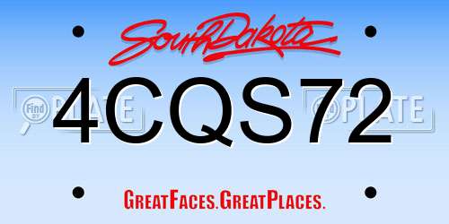 4CQS72 South Dakota License Plate