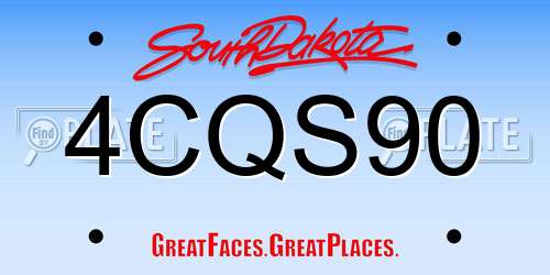 4CQS90 South Dakota License Plate