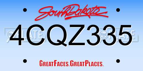 4CQZ335 South Dakota License Plate