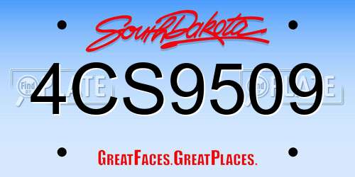 4CS9509 South Dakota License Plate
