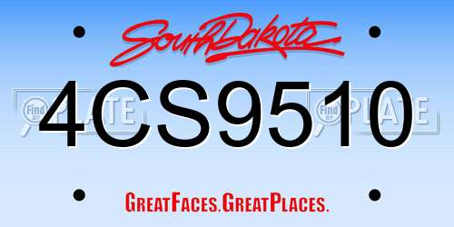4CS9510 South Dakota License Plate