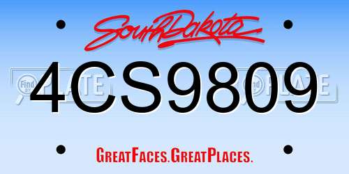 4CS9809 South Dakota License Plate