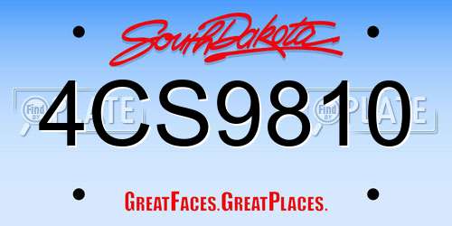 4CS9810 South Dakota License Plate