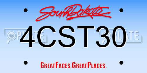4CST30 South Dakota License Plate