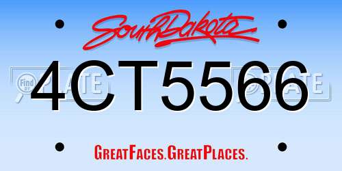 4CT5566 South Dakota License Plate
