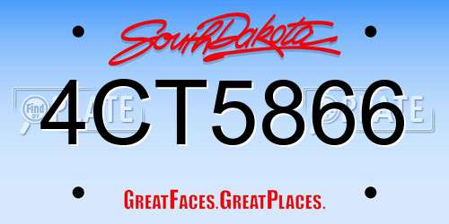 4CT5866 South Dakota License Plate