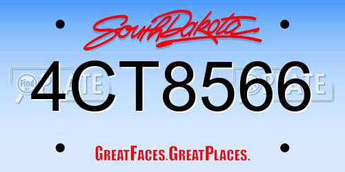 4CT8566 South Dakota License Plate