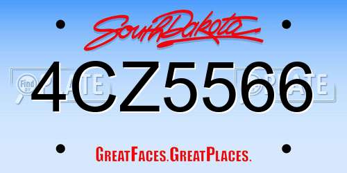 4CZ5566 South Dakota License Plate