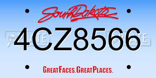 4CZ8566 South Dakota License Plate