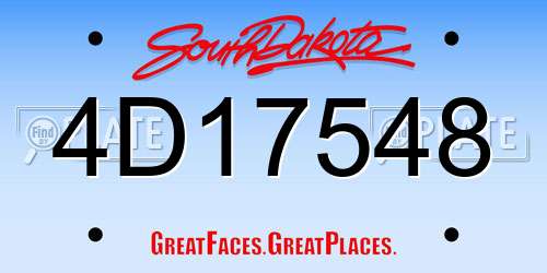 4D17548 South Dakota License Plate