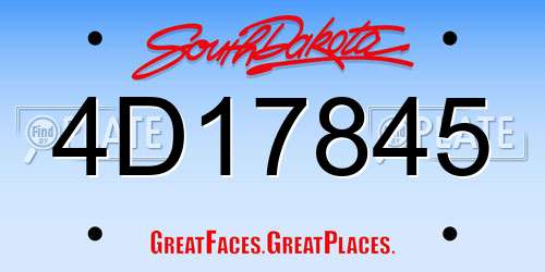 4D17845 South Dakota License Plate