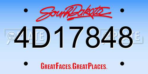 4D17848 South Dakota License Plate