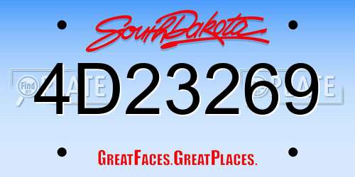 4D23269 South Dakota License Plate