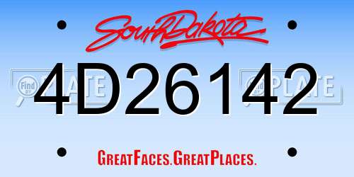 4D26142 South Dakota License Plate