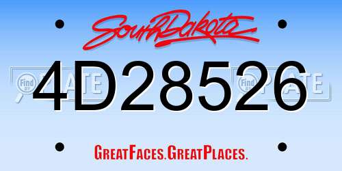 4D28526 South Dakota License Plate