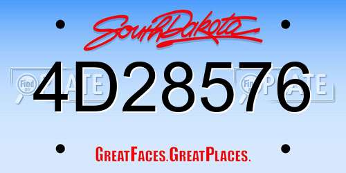 4D28576 South Dakota License Plate