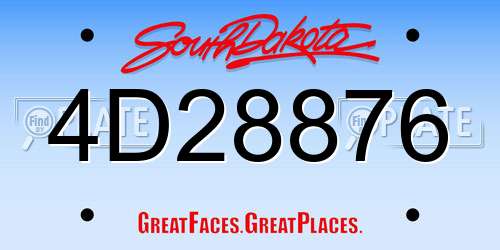4D28876 South Dakota License Plate